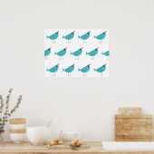Vogelillustratie Poster (Keuken)
