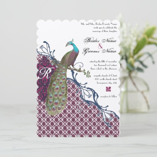  vogeljacht Diepe frambozenjacht rond het huwelijk Kaart (Staand voorkant)