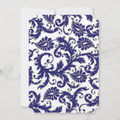  vogeljacht Endive Damask Wedding Kaart (Achterkant)