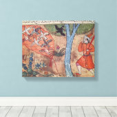 Vogeljacht uit 'The Book of Kalila and Canvas Afdruk (Insitu (Houten vloer))