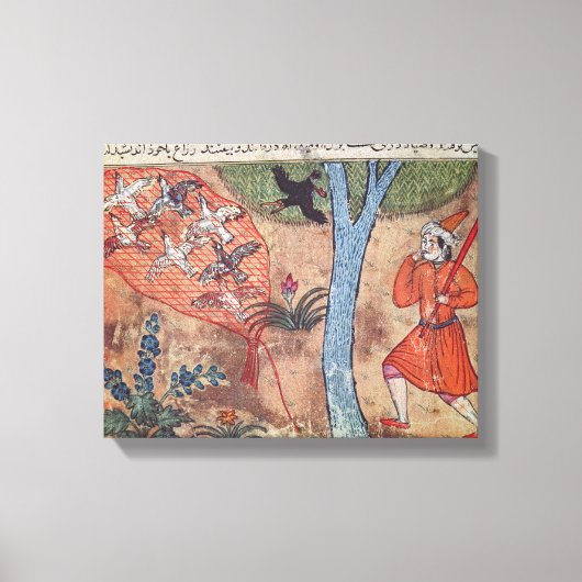 Vogeljacht uit 'The Book of Kalila and Canvas Afdruk (Voorkant)