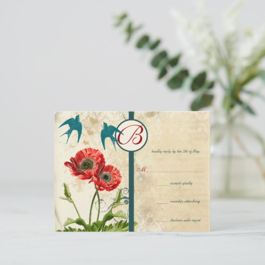  vogeljacht - uitnodiging voor papaverhuwelijk (Staand voorkant)