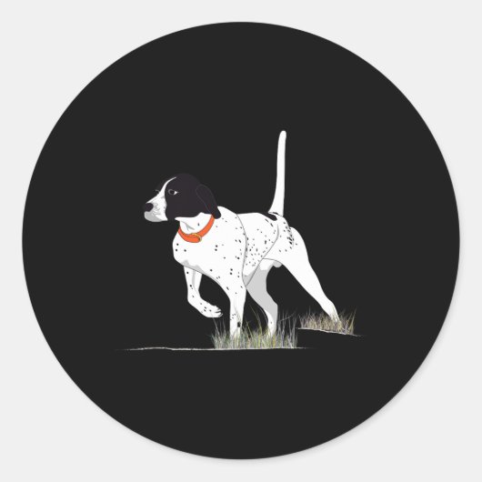 Vogeljacht voor jager Mannen Engels Pointer Dog Gr Ronde Sticker (Voorkant)