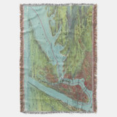 vogelkaart met Uitzicht van New York en omgeving Deken (Voorkant Verticaal)