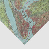 vogelkaart met Uitzicht van New York en omgeving Tissuepapier (Detail)