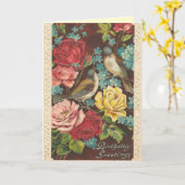  vogelkaart voor een meisje kaart (Gele Bloem)