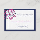  vogelkaart voor Navy en Fuchsia Plaatskaartje (Achterkant)