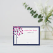  vogelkaart voor Navy en Fuchsia Plaatskaartje (Staand voorkant)
