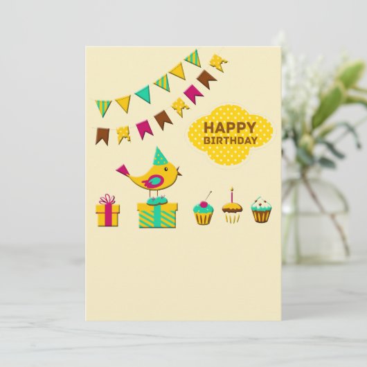 Vogelkaarten van de volgende dag kaart (Staand voorkant)