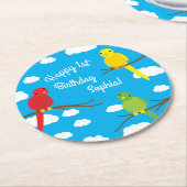 Vogelkalk 1 september ronde kartonnen onderzetter (Gebogen)