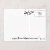 vogelkalligrafie op goud briefkaart (Achterkant)