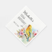  vogelkanaries Flowers 100th Birthday Servet (Hoek)