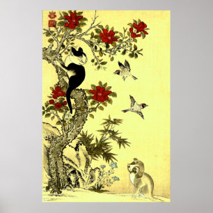 Vogelkat en Dog Jakuchu begin jaren '00 Poster