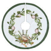 Vogelkerstborstel Polyester Tree Skirt Kerstboom Rok (Voorkant)