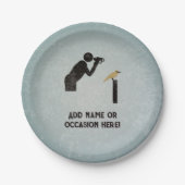 Vogelkijker & verrekijker - zijn naam of grappige  papieren bordje (Voorkant)