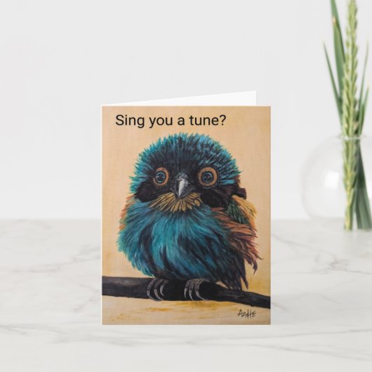 Vogelklein, 4 "x 5,6" gevouwen Wenskaart Kaart (Voorkant)