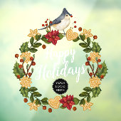 Vogelkoekjes Hulst Bedrijfslogo Prettig Kerstfeest Raamsticker (Vel 3)