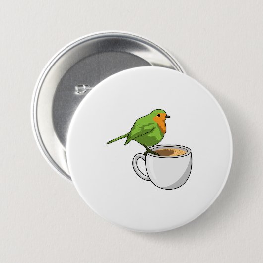 Vogelkoffie Cup Ronde Button 7,6 Cm (Voorkant /achterkant)