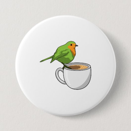 Vogelkoffie Cup Ronde Button 7,6 Cm (Voorkant)