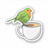 Vogelkoffie Cup Sticker (Voorkant)