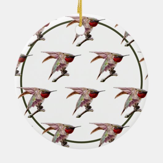 Vogelkolibries Keramisch Ornament (Achterkant)