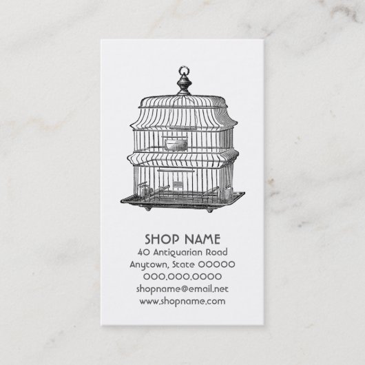 vogelkooi Antieke en verzamelobjecten Visitekaartje (Voorkant)