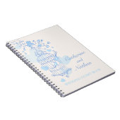 Vogelkooi blauw trouwgastenboek notitieboek (Rechterzijde)