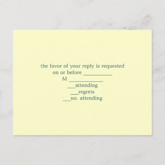  vogelkooi botanische bruiloft reactie RSVP Uitnodiging Briefkaart (Achterkant)