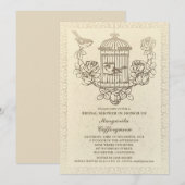 vogelkooi bruidsdouche uitnodigingen (Voorkant / Achterkant)