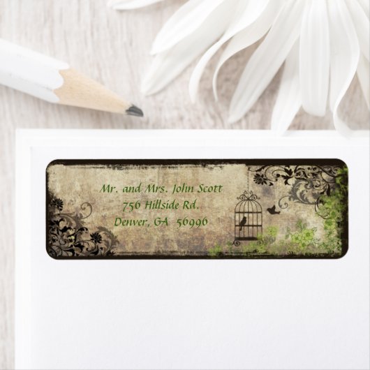  vogelkooi bruiloft retour adres label (Insitu)