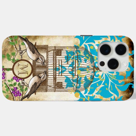  Vogelkooi Cherry Blossom Damask Case-Mate iPhone Case (Achterkant (horizontaal))