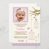  vogelkooi Christening Uitnodigingen (Voorkant / Achterkant)