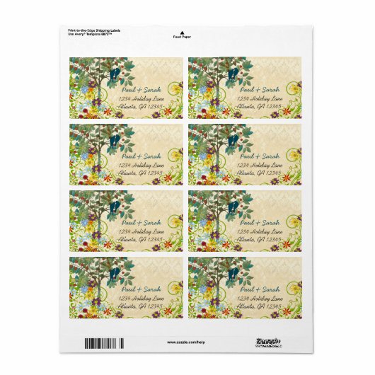  vogelkooi Damask Gold Bird Cage Etiket (Full Sheet)