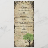 Vogelkooi en boomgroene bruiloft Menu Kaart (Voorkant)