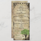 Vogelkooi en boomgroene bruiloft Menu Kaart (Voorkant / Achterkant)