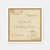 vogelkooi en Rozen 18e verjaardag Servet (Voorkant)