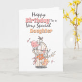 Vogelkooi grillige bloemen verjaardagswensen kaart (Gele Bloem)