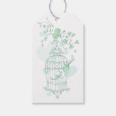 Vogelkooi groen huwelijkskaartje cadeau label cadeaulabel (Voorkant)