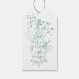 Vogelkooi groen huwelijkskaartje cadeau label cadeaulabel