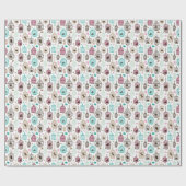 vogelkooi houdt van kinder achtergrondpatroon cadeaupapier (Vlak)