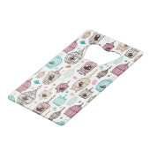 vogelkooi houdt van kinder achtergrondpatroon creditkaart flessenopener (Achterkant Gekanteld)