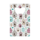 vogelkooi houdt van kinder achtergrondpatroon creditkaart flessenopener (Achterkant)