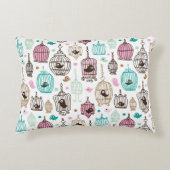 vogelkooi houdt van kinder achtergrondpatroon decoratief kussen (Voorkant)