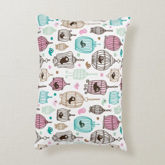 vogelkooi houdt van kinder achtergrondpatroon decoratief kussen (Achterkant (Verticaal))