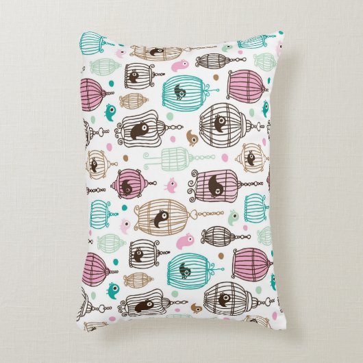 vogelkooi houdt van kinder achtergrondpatroon decoratief kussen (Voorkant(Verticaal))