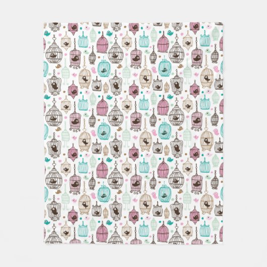 vogelkooi houdt van kinder achtergrondpatroon fleece deken (Voorkant)
