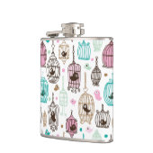 vogelkooi houdt van kinder achtergrondpatroon heupfles (Links)