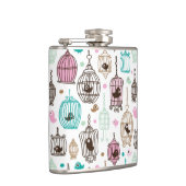 vogelkooi houdt van kinder achtergrondpatroon heupfles (Rechts)