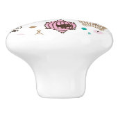 vogelkooi houdt van kinder achtergrondpatroon keramische knop (Zijkant)