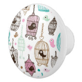 vogelkooi houdt van kinder achtergrondpatroon keramische knop (Rechts)